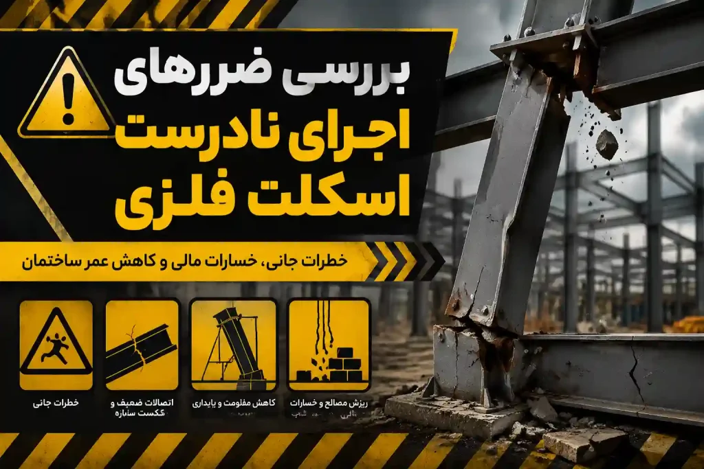 ضرر های اجرای نادرست اسکلت فلزی